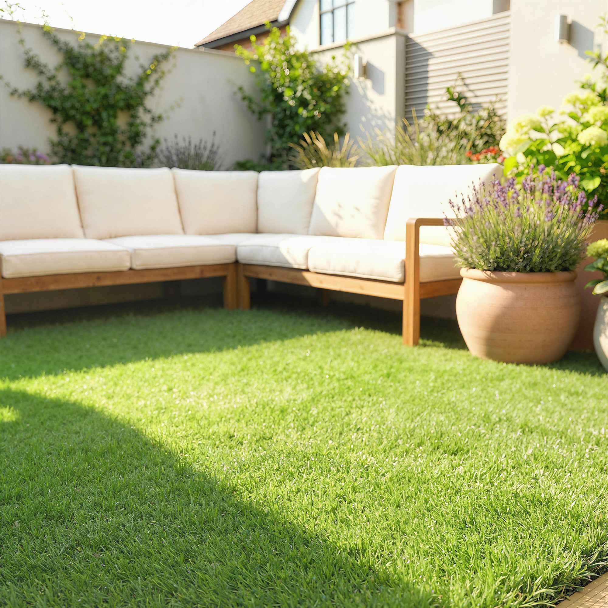 Outsunny Artificial Grass 1m x 4m, Synthetic Carpet with 10mm Height, Draining, Green