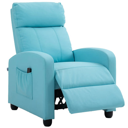 Massage Relax Chair with Remote Control and 8 Programs, Reclining and Footrest, Blue