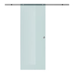 Sliding door in frosted glass with aluminum track for bathroom kitchen study glass 205cm - Borgè