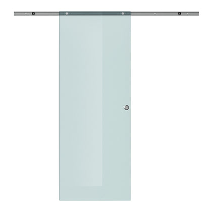 Sliding door in frosted glass with aluminum track for bathroom kitchen study glass 205cm - Borgè