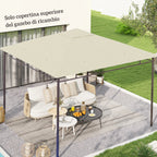 Outsunny 3x3m Polyester Gazebo Replacement Roof with Air Vents and Drainage Holes, Cream