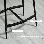 Set of 2 Industrial Style Bar Stools with Footrest, Faux Leather, 48.5 x 38.5 x 68.5 cm, Black and Brown