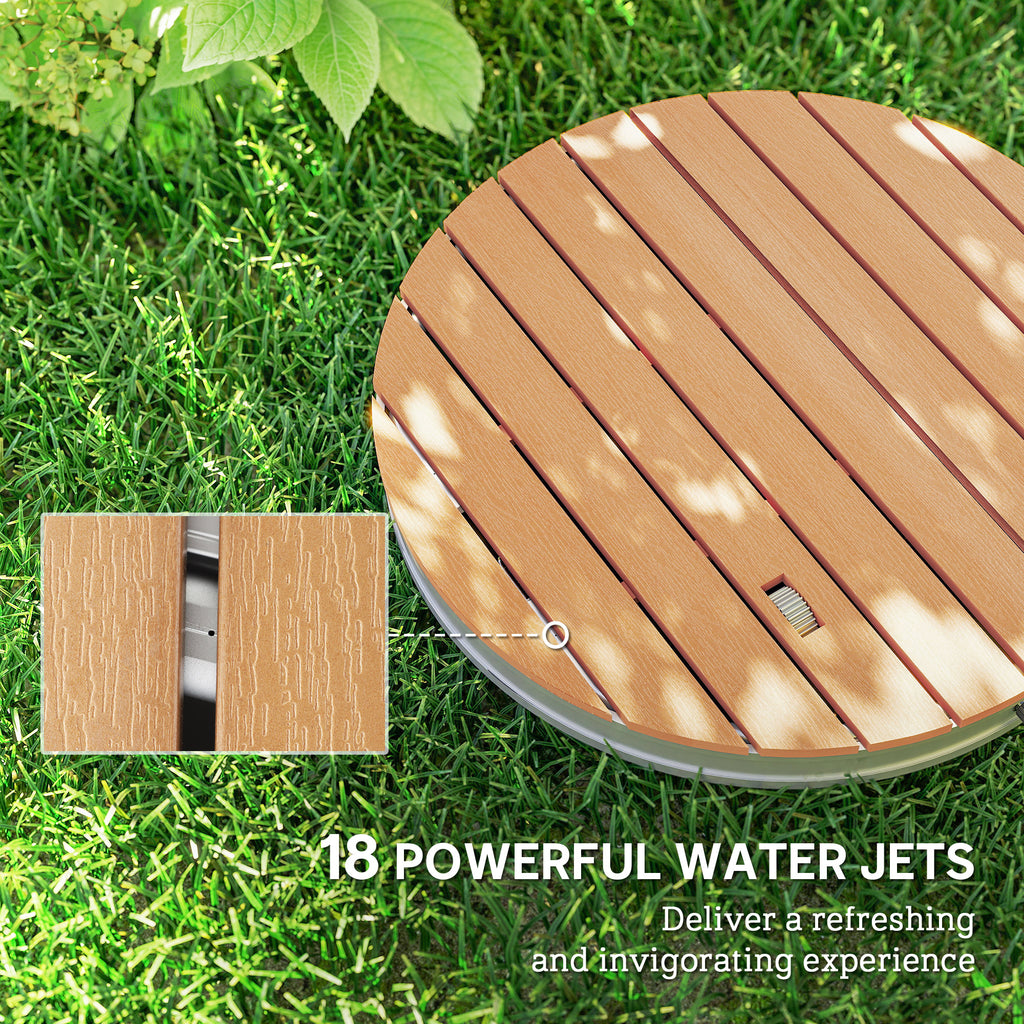 Portable Garden Shower with Height up to 4 m Adjustable Water Jets, Wood Effect