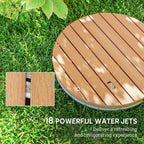 Portable Garden Shower with Height up to 4 m Adjustable Water Jets, Wood Effect