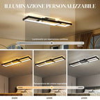HOMCOM Dimmable LED Ceiling Light 3000-6000K with Remote Control and Switch, 70x30 cm, Black