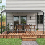 Outsunny Pergola Gazebo with 3 drainage, metal and polyester holes, 400x296x200/262 cm, dark gray - Borgè
