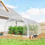 Outsunny 3x4x2 m Tunnel Greenhouse with Roller Doors, Steel Frame and Anti-UV PE Cover, Transparent