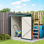 Outsunny Galvanized Steel Garden Shed with Hinged Door, 100x104x160 cm, Green