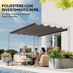 Outsunny Replacement Canopy for 4x3m Gazebo with 10 Drainage Holes, Light Grey