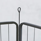 Dog Fence with 12 Modular Panels of 68x1.5x80cm in Black Steel with Entrance Door