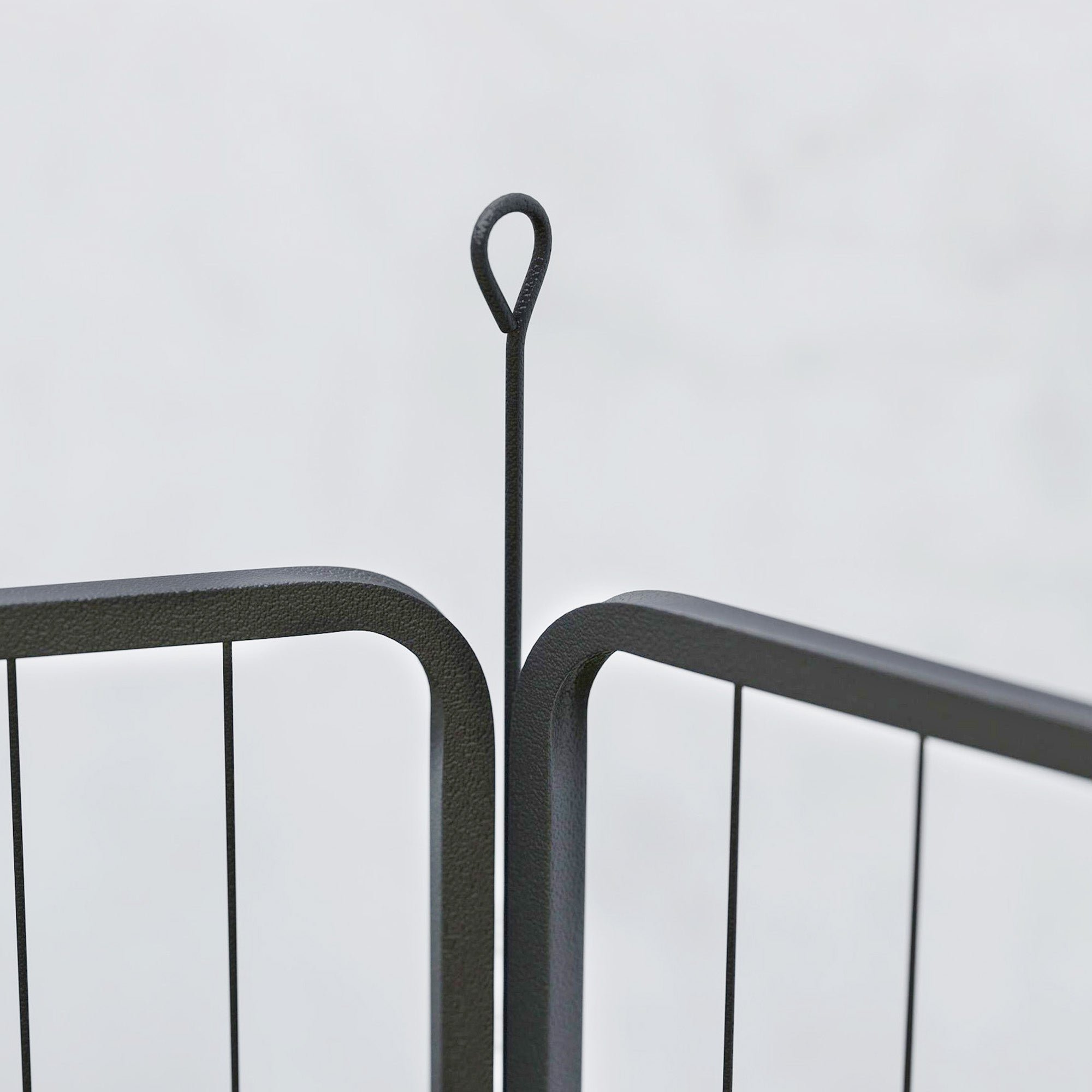 Dog Fence with 12 Modular Panels of 68x1.5x80cm in Black Steel with Entrance Door