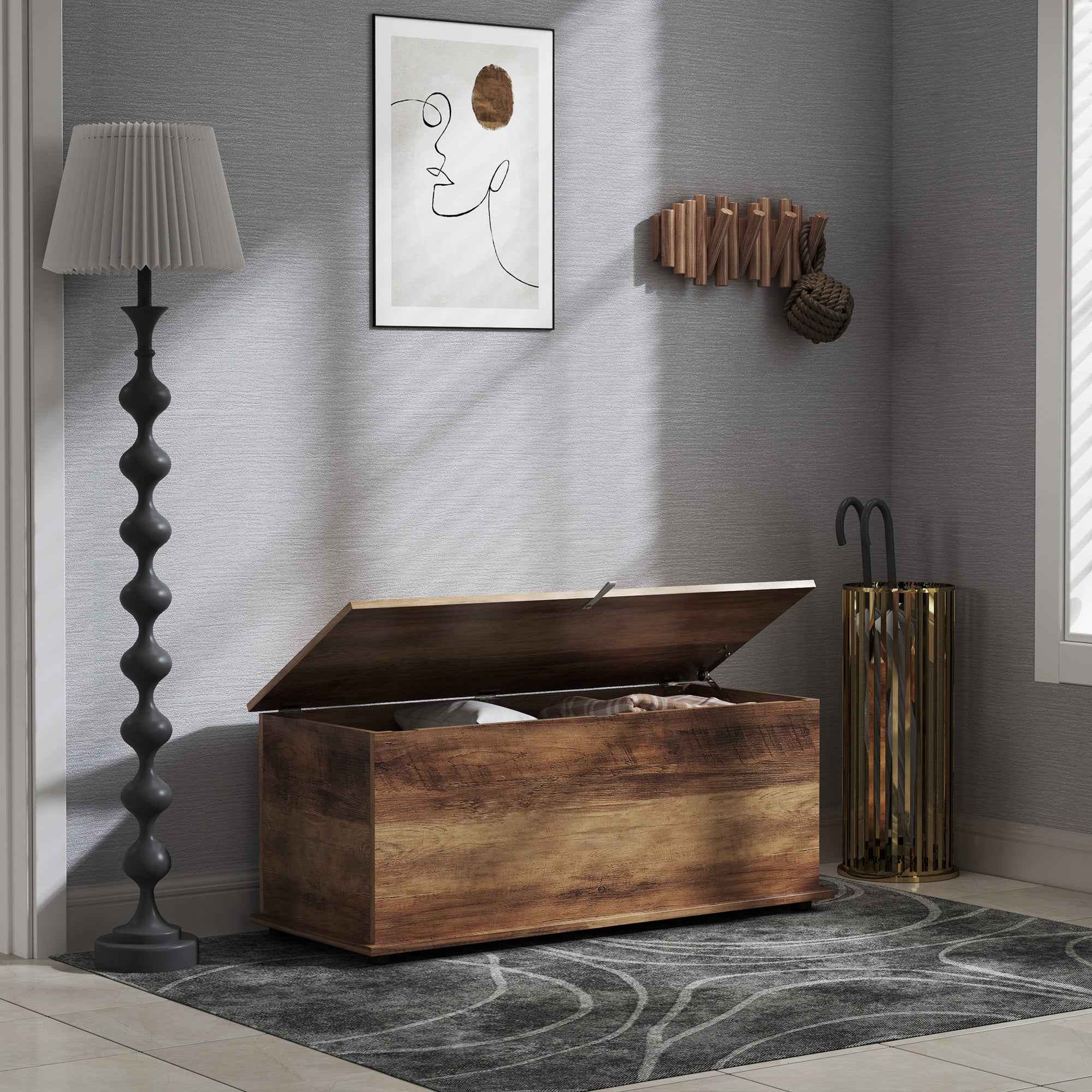 HOMCOM Multipurpose Wooden Storage Bench for Bedroom Entrance White 100x40x40cm