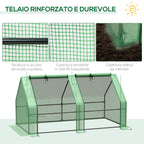 Garden Greenhouse with Reinforced PE Cover and Steel Frame, 180x90x90cm, Green