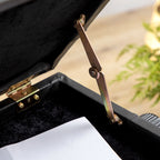 Piano Stool with Adjustable Height and Storage in Wood and Faux Leather, 63x35x46-56cm, Black