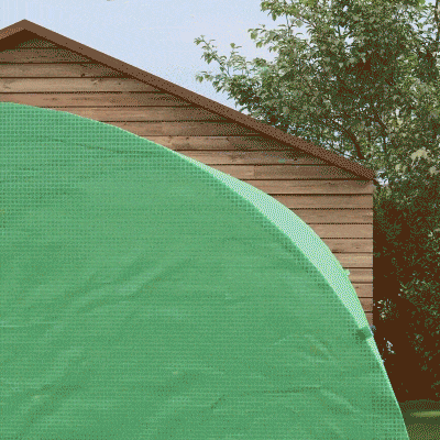 3.5x2x2m PE and Metal Tunnel Greenhouse for Vegetable Garden with 6 Windows and Roller Door, Green - Borge' Group Limited
