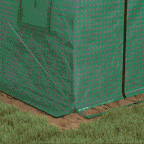 PE Greenhouse Cover with 12 Windows, Roll-Up Door and Buried Edges, 6x3x2 m, Green (COVER ONLY)