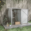 Garden Shed Galvanized Steel Tool Storage Shed with Door, 100x103x160cm, Grey