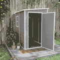 Garden Shed with Window and Double Door, in Aluminum and PP, 122x149x192 cm, Gray