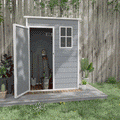 Garden Storage Shed with Lockable Door, Window and Air Vent, Grey