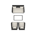 4-Piece Rattan Garden Set with 2 Chairs, 2-Seater Garden Armchair and Low Coffee Table