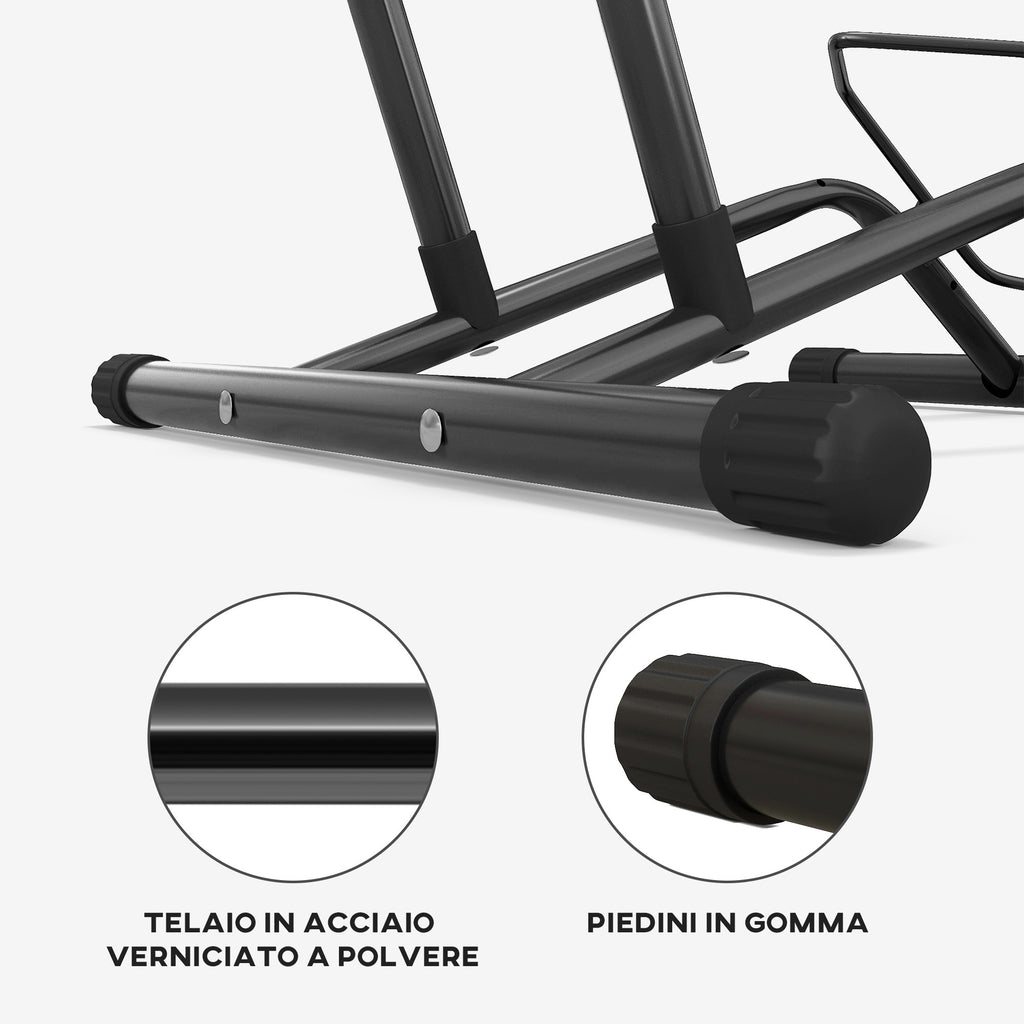 SPORTNOW Bike Rack for Tires < 8.5 cm in Steel, 59x41x38 cm, Black