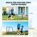 Metal Soccer Rebounder with Adjustable Angle, 78x84x65-78 cm
