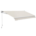 3x2 m Awning with Arms, Adjustable 5°-35° in Aluminum and Polyester, Cream White