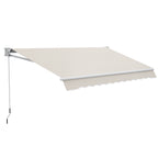 3x2 m Awning with Arms, Adjustable 5°-35° in Aluminum and Polyester, Cream White