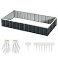 Raised Garden Bed in Steel, Adjustable Shape and Open Bottom, 174x90x30cm - Borgè