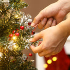 Illuminated Christmas Tree with 150 LED Lights, 30 Pine Cones and 30 Berry Bunches, Ø60x150 cm, Green and Silver