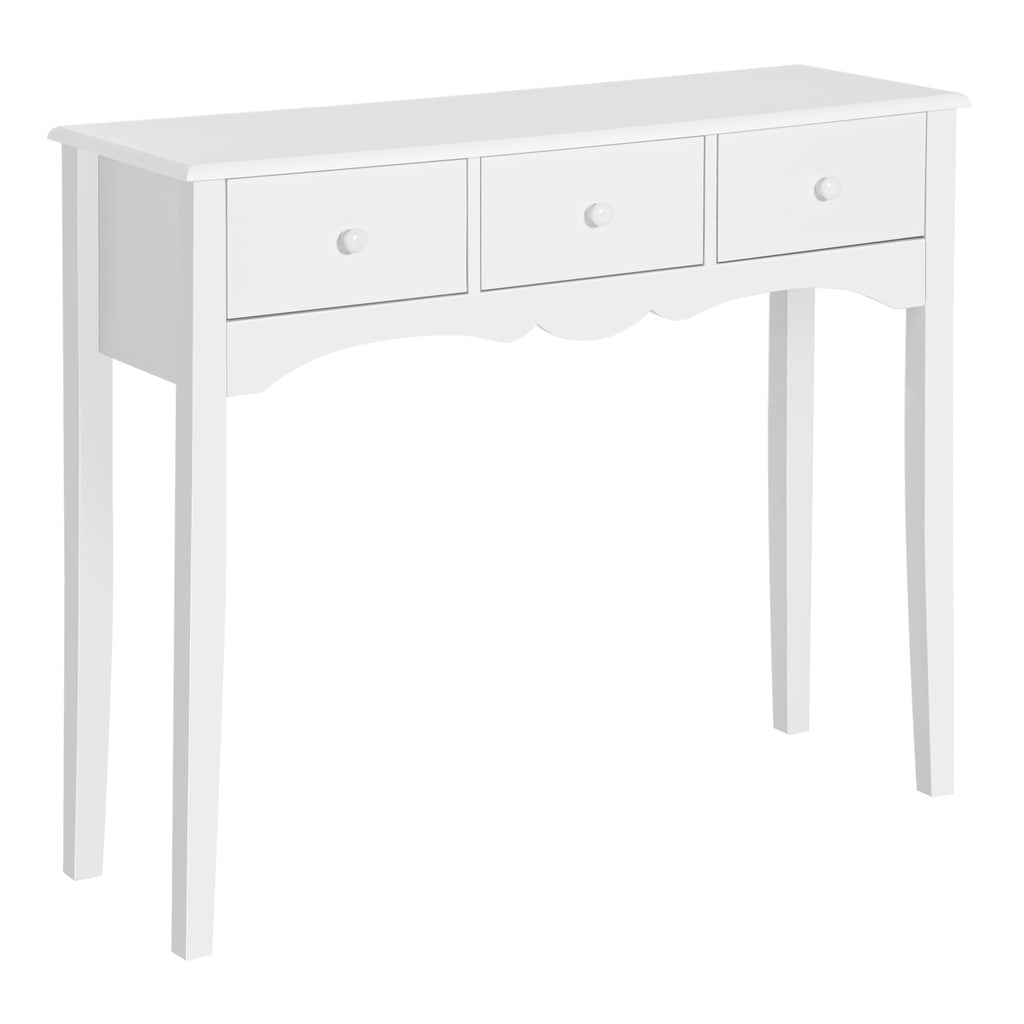 Modern MDF Entrance Console Table with 3 Drawers, 100x32x85 cm, White