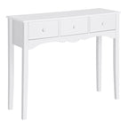 Modern MDF Entrance Console Table with 3 Drawers, 100x32x85 cm, White