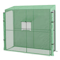 Wall Mounted Garden Greenhouse with 2 Roll-Up Doors and Anti-UV PE Cover, 200x80x200cm, Green