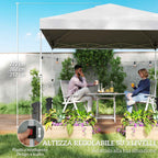 Outsunny 3x3m Pop Up Gazebo with Pockets, UPF 50+, with Sandbags and Wheeled Bag, White