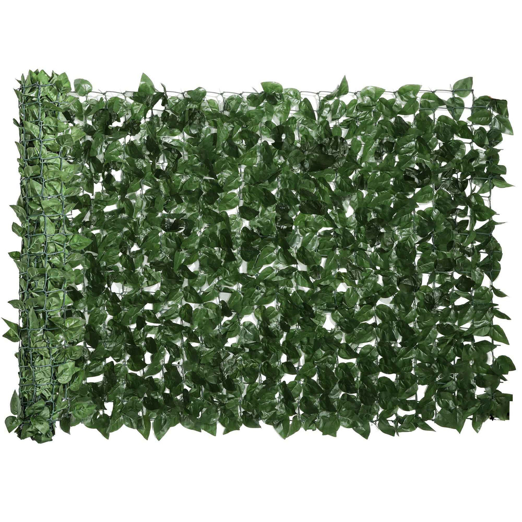 Outsunny Rollable and Waterproof Artificial Hedge, in Silk and PE, 300x100 cm, Dark Green