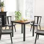 4-Seater Garden Table in Aluminum and Plastic, Black and Wood Color