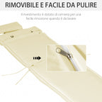 Garden Sun Lounger Cushion 198x53x5cm Cream White