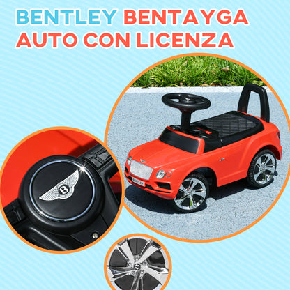 Licensed Bentley Bentayga Ride-On Car for Kids 18-36 Months, Horn and Music, Red