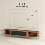 HOMCOM Wall-Mounted TV Stand for up to 50" with Drawer, 2 Open Shelves and Cable Hole, 120x24x16 cm, Walnut