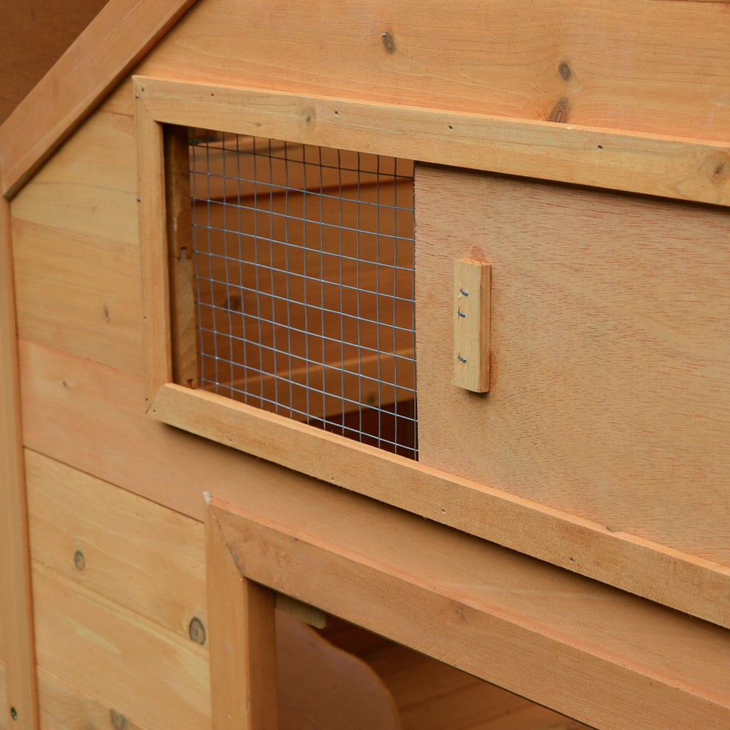 Chicken Coop Laying Cage for Garden Chickens with 2 Drawers, Nest and Waterproof Outdoor Roof in Wood, 150x100x96.5 cm - Borge' Group Limited