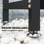 Outdoor Metal Firewood Shed with Waterproof Cover, 0.8m³ Capacity, Adjustable Frame, 235x31x116cm, Black