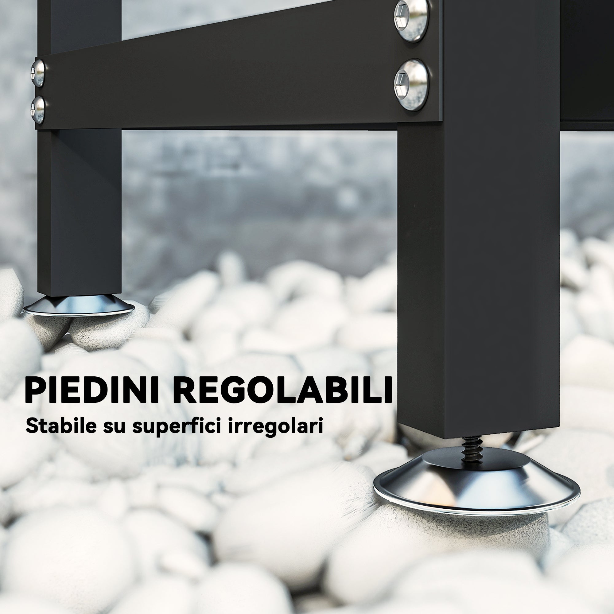 Outdoor Metal Firewood Shed with Waterproof Cover, 0.8m³ Capacity, Adjustable Frame, 235x31x116cm, Black