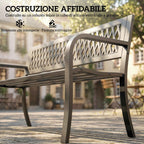 Outsunny Outdoor Garden Bench, 2 Seater, Black Patio Bench