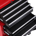 2-in-1 Tool Cart with Upper Drawer and Lower Cabinet, Metal, 61.6x33x108 cm, Red