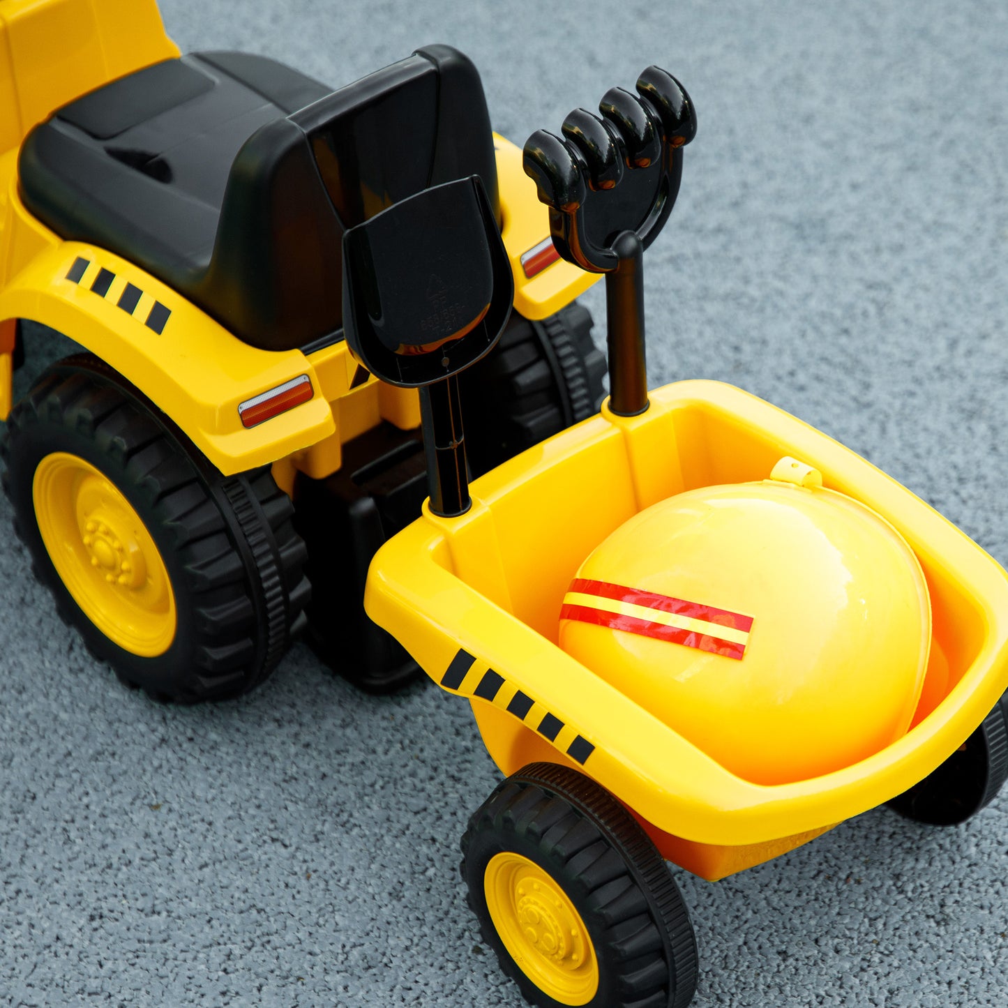 Toy Truck for Children 12-36 Months with Shovel and Trailer, in PP and Metal, 91x29x44 cm, Yellow