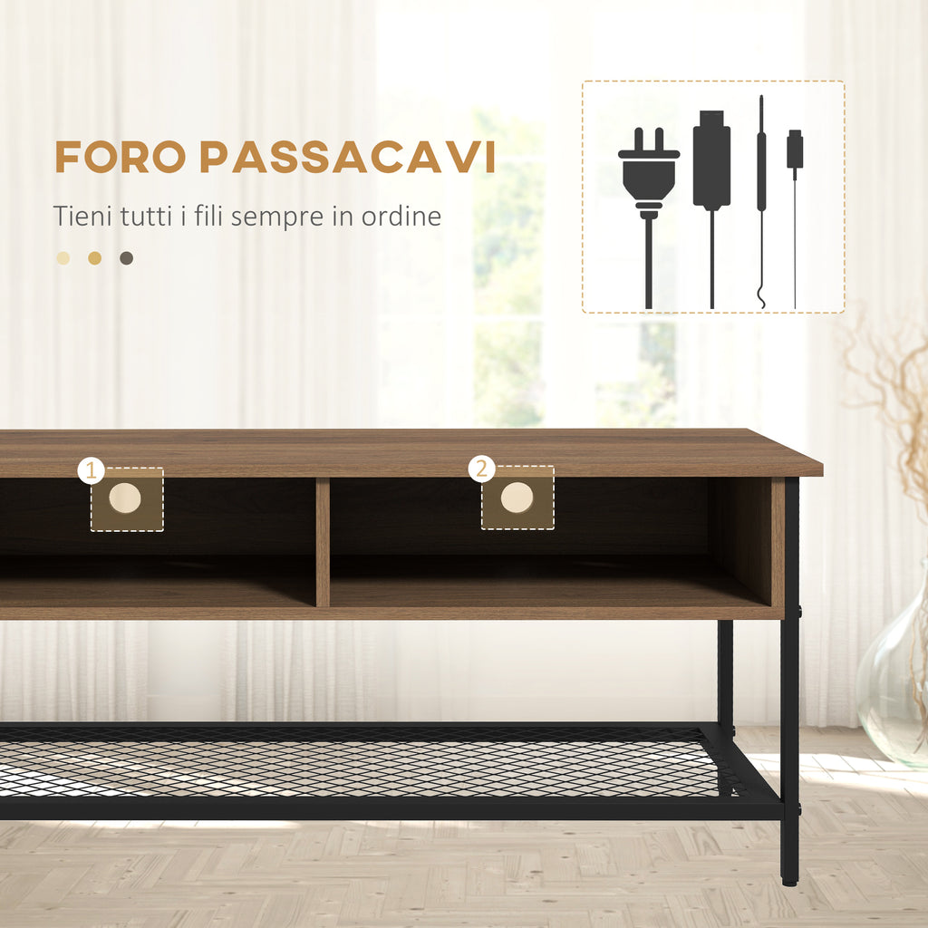 Homcom Mobile TV for 48 "industrial style in wood and steel, 110x40x48cm, brown and black - Borgè