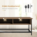 Homcom Mobile TV for 48 "industrial style in wood and steel, 110x40x48cm, brown and black - Borgè