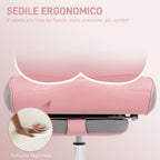 Ergonomic Office Chair with Adjustable Armrests, Footrest and Headrest, Pink