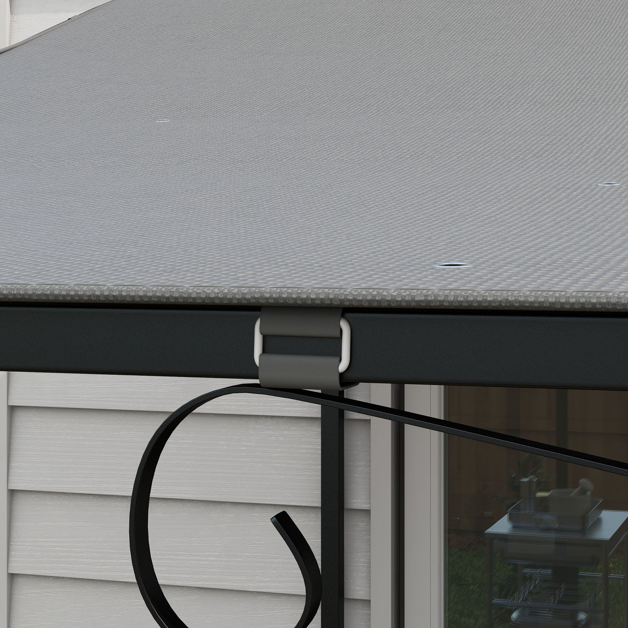Replacement Cover for Garden Pergola 3x3 m with 16 Drainage Holes, 297x297 cm, Gray