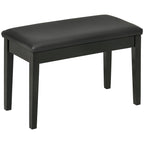 Piano Stool with Storage Compartment in Wood and PU Faux Leather, 75x35x49cm, Black